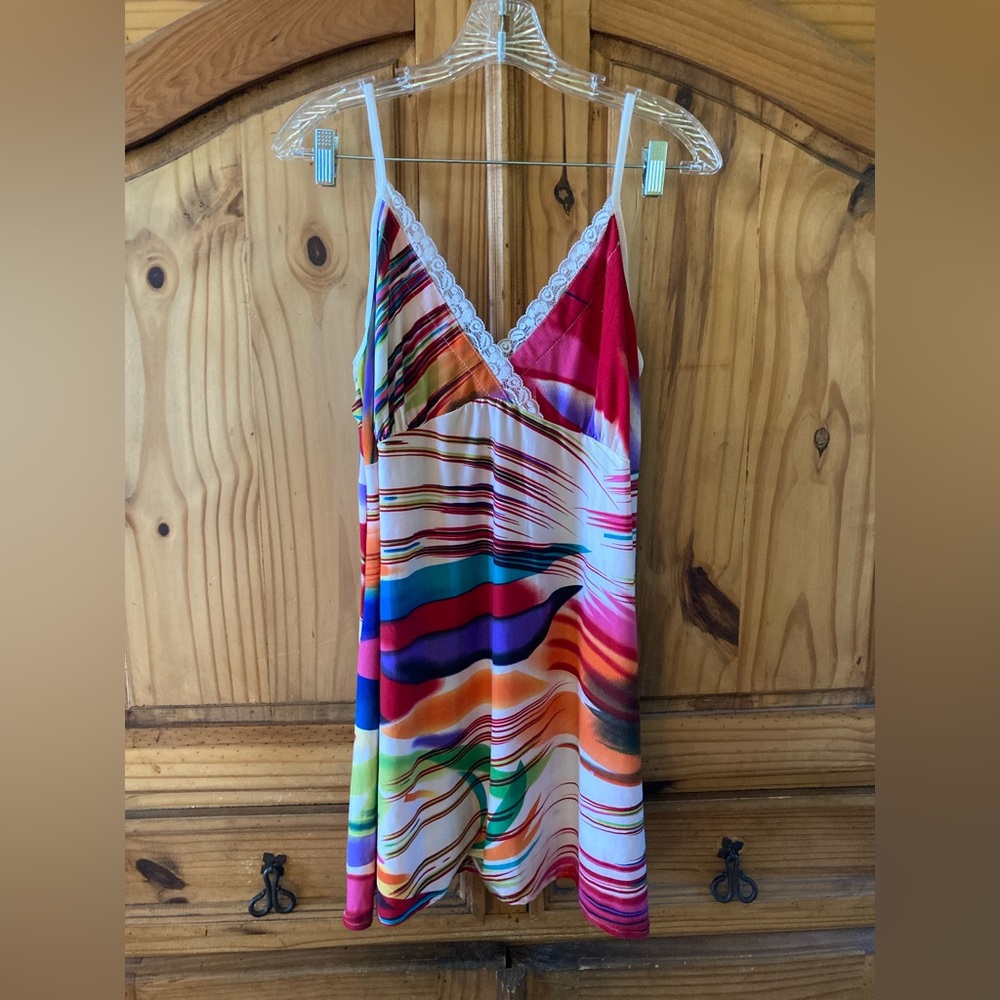 Women Victoria red green purple sexy cami gown size XL - NWT